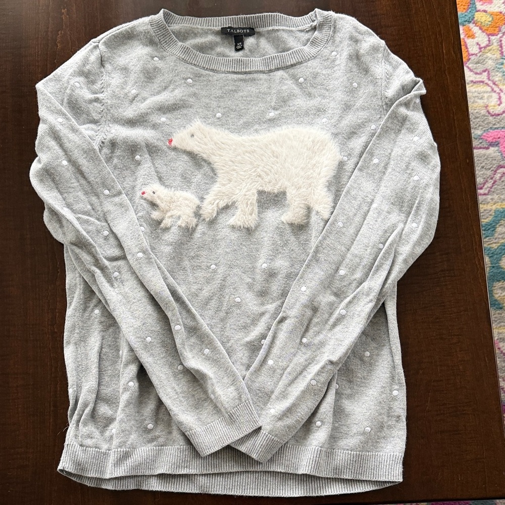 Cotton Sweater with Polar Bear Design
